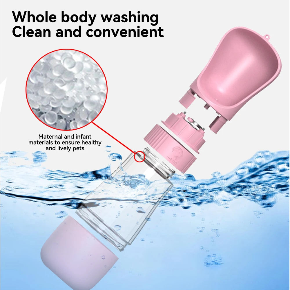 Portable Hundetrinkflasche in Pink – stylisches Hundezubehör für unterwegs