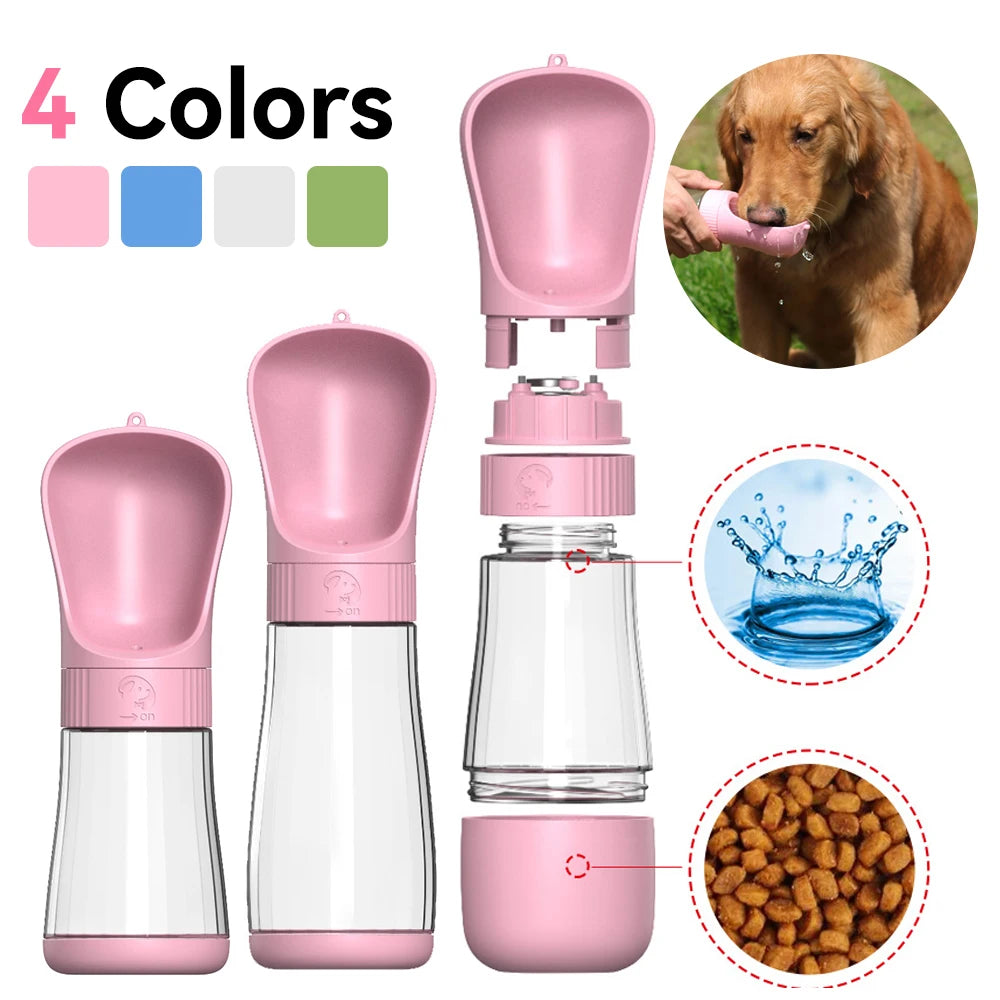 Portable Hundetrinkflasche – alle Farben im Überblick: Weiß, Blau, Pink, Grün