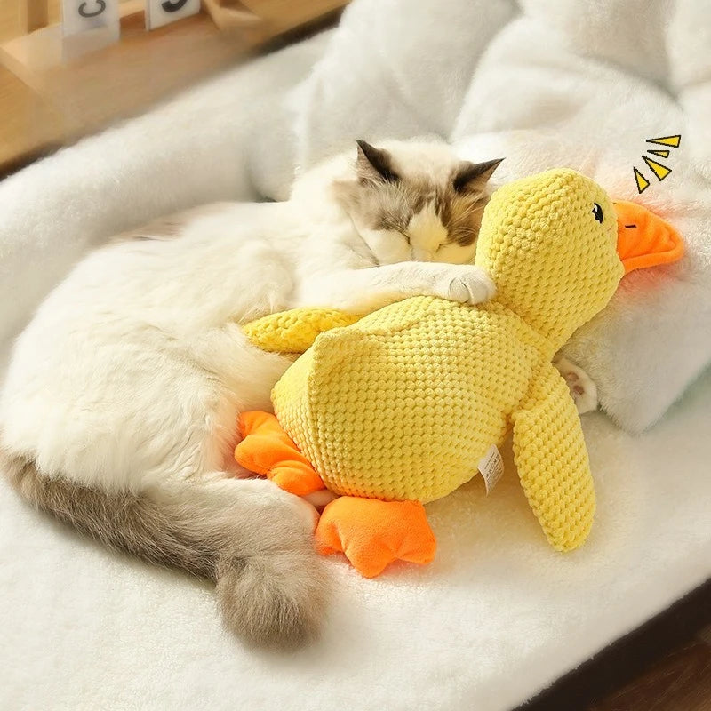 Weiches Fleece-Kauspielzeug für Hunde – Ente mit Quietscher